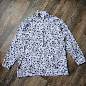Vintage 90s Action Gear Long Sleeve White Floral Button Up Shirt Women's Small